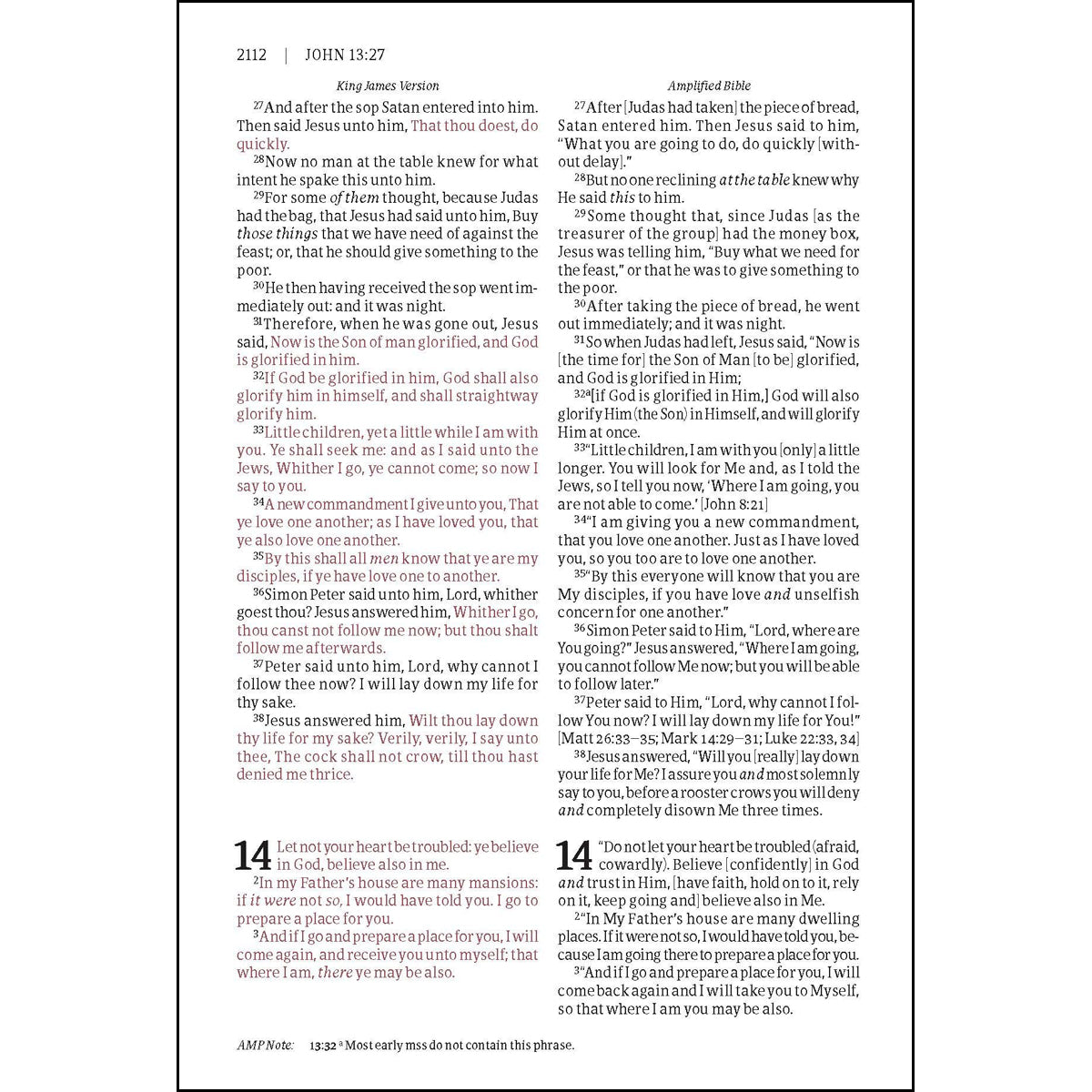 KJV / Amplified Parallel Bible Large Print Red Letter Edition (Hardcover)