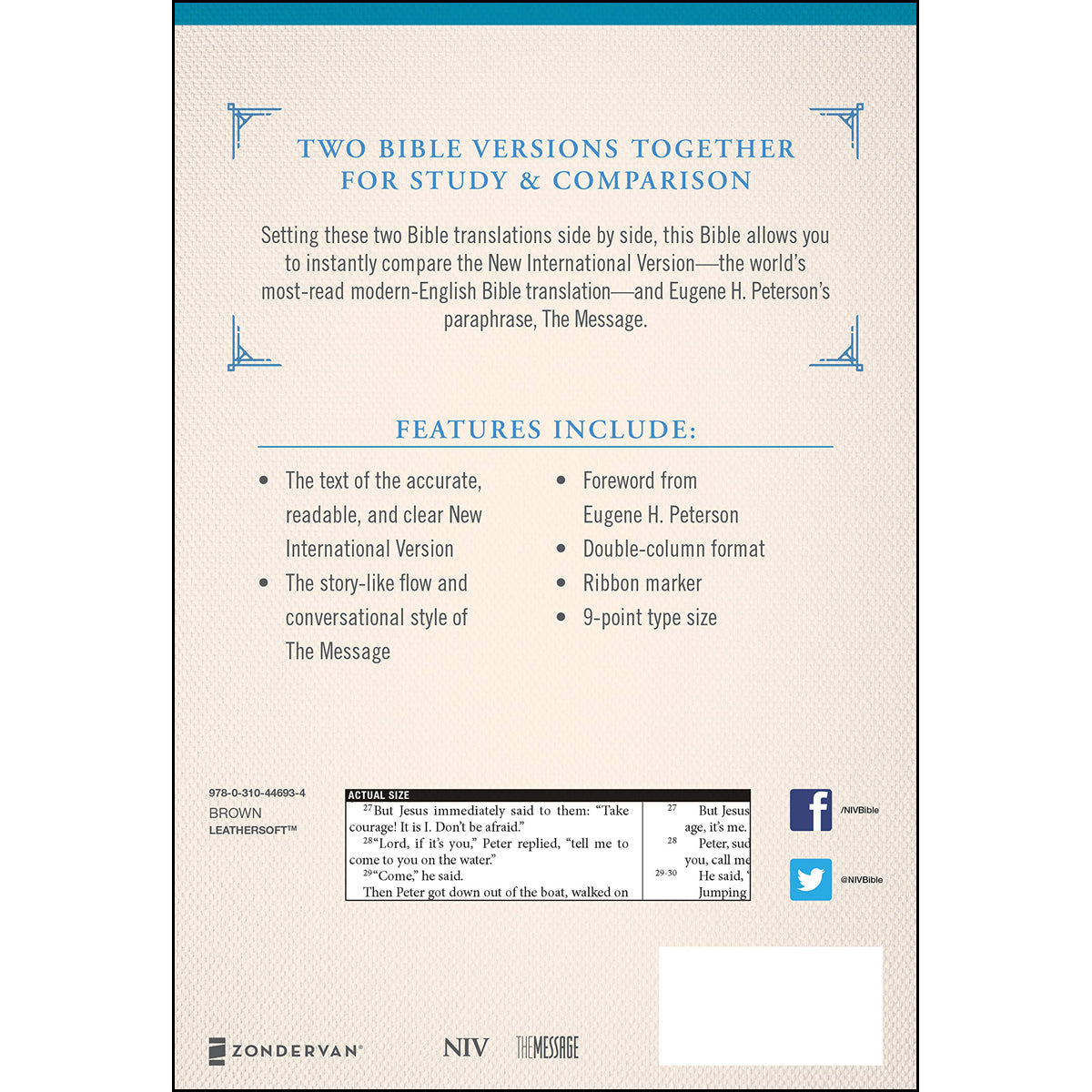 NIV / Message Parallel Bible Brown (Imitation Leather)