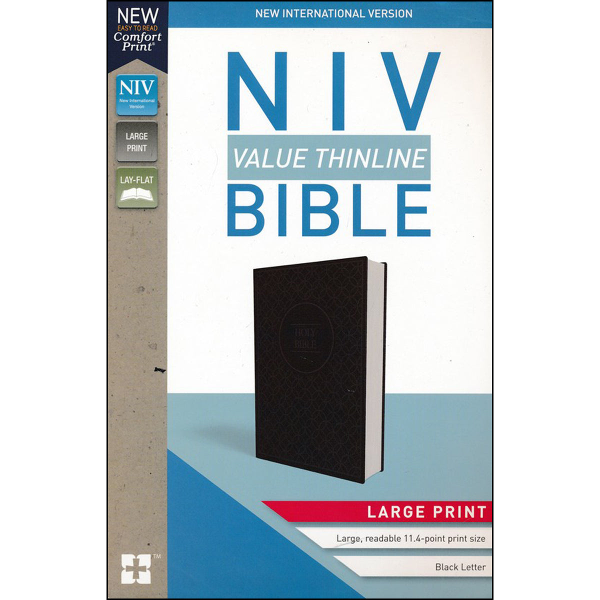 NIV Value Thinline Bible Large Print Gray / Black(Comfort Print)(Imitation Leather