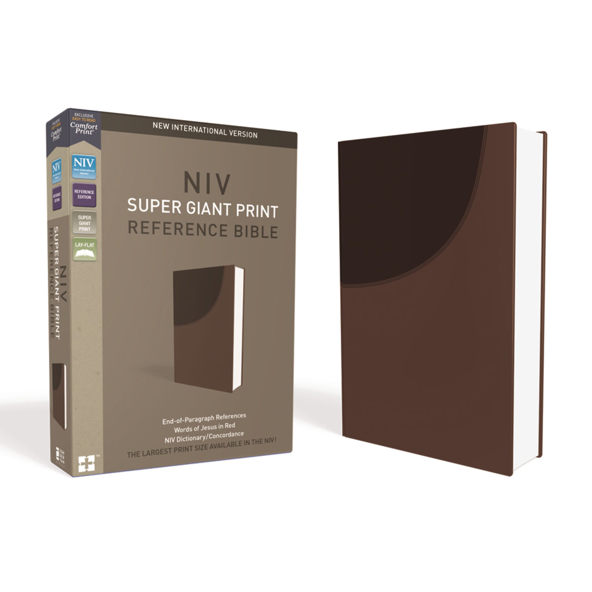 NIV Reference Bible Red Letter Super Giant Print Brown (Imitation Leather)