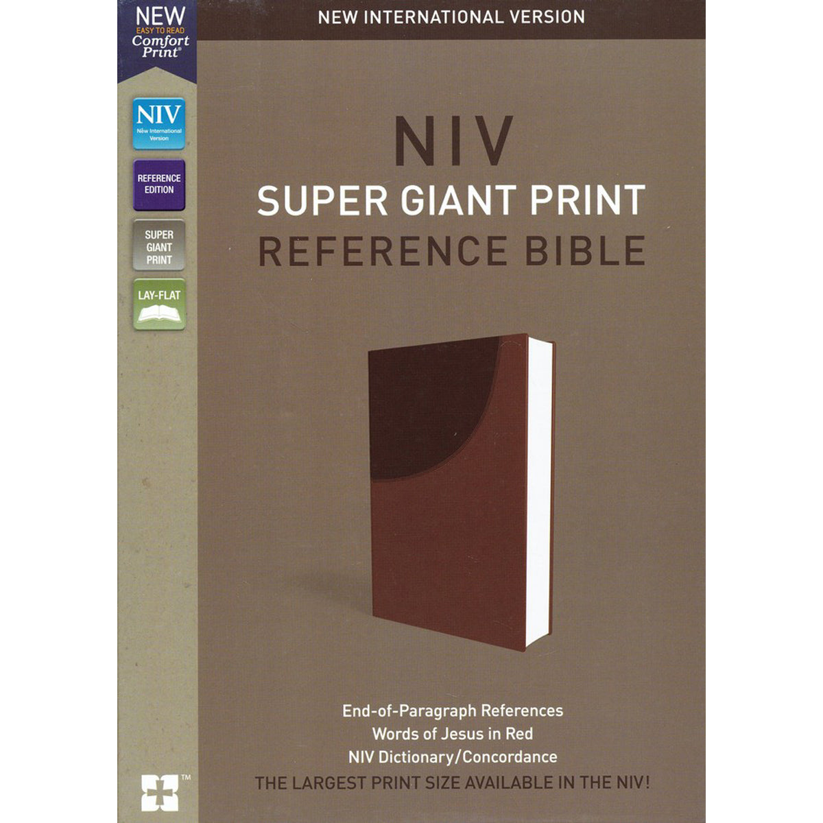NIV Reference Bible Red Letter Super Giant Print Brown (Imitation Leather)