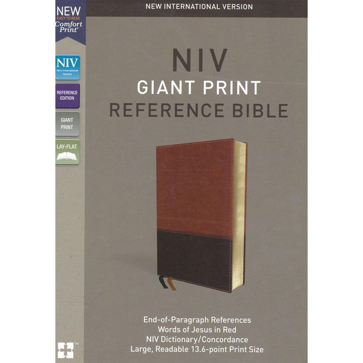 NIV Ref Giant Print Red Letter Brown (Comfort Print)(Imitation Leather)