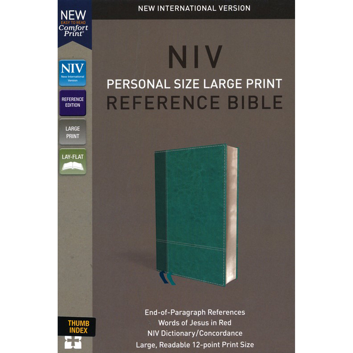 NIV Personal Size Reference Large Print Red Letter Indexed Blue (Comfort Print)(Imitation Leather)