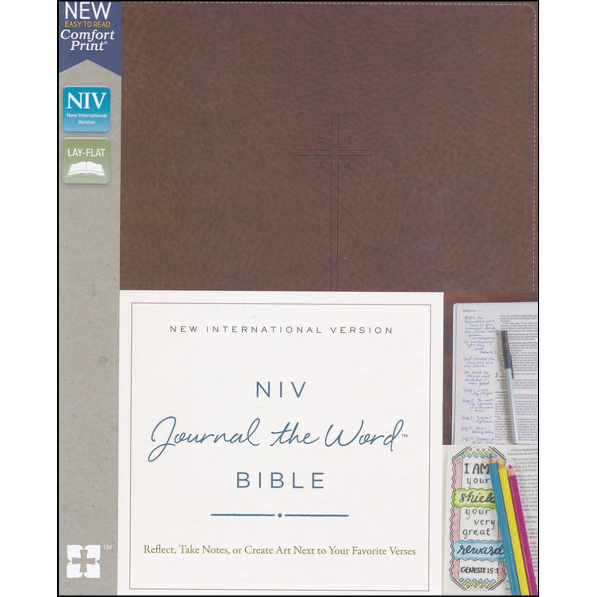 NIV Journal Word Bible Red Letter Brown (Comfort Print)(Imitation Leather)