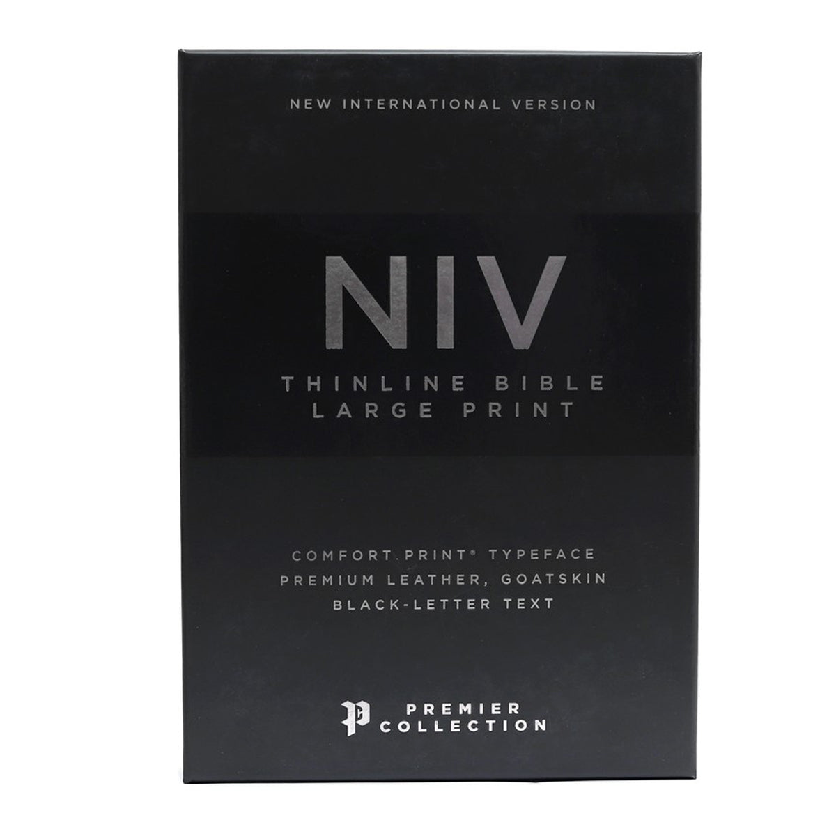 NIV Thineline Bible Large Print Premium Black (Genuine Leather)