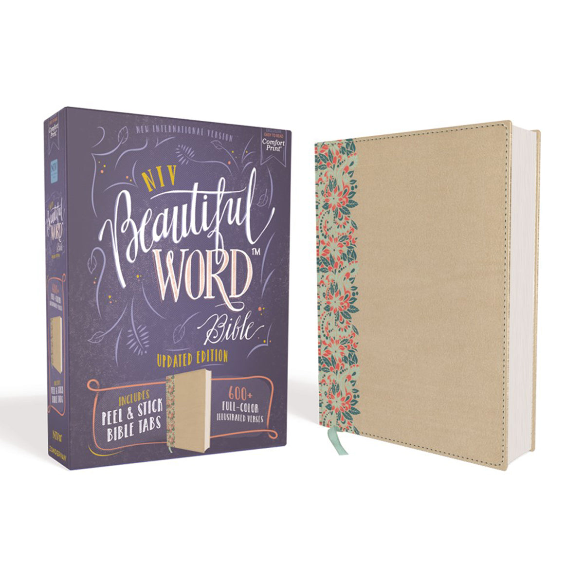 NIV Beautiful Word Bible Peel / Stick Bible Tab Gold (Comfort Print)(Hardcover)