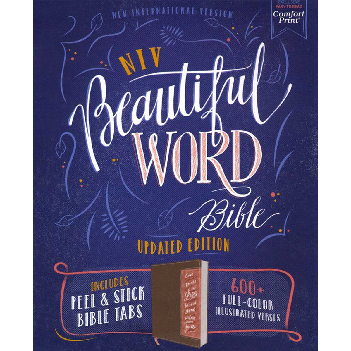 NIV Beautiful Word Bible Peel / Stick Tab Brown (Comfort Print)(Imitation Leather)