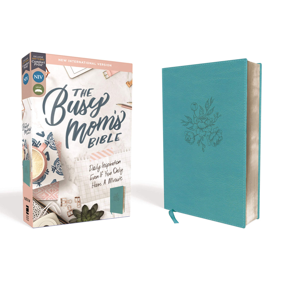 NIV Busy Mom's Bible Red Letter Edition Teal (Comfort Print)(Imitation Leather)