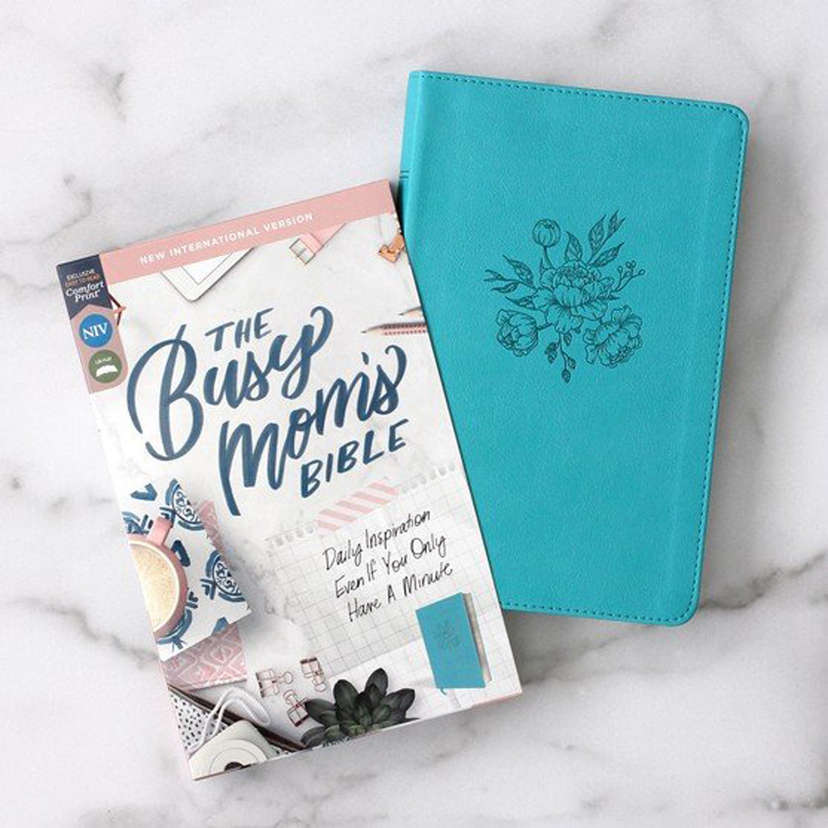 NIV Busy Mom's Bible Red Letter Edition Teal (Comfort Print)(Imitation Leather)
