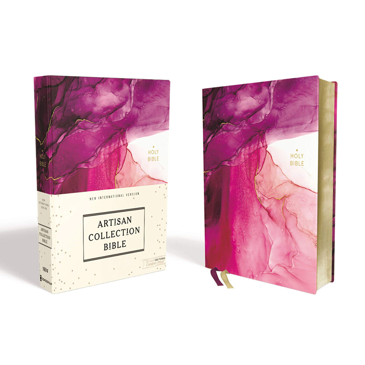 NIV Artisan Collection Bible Red Letter Pink Art (Comfort Print)(Hardcover)