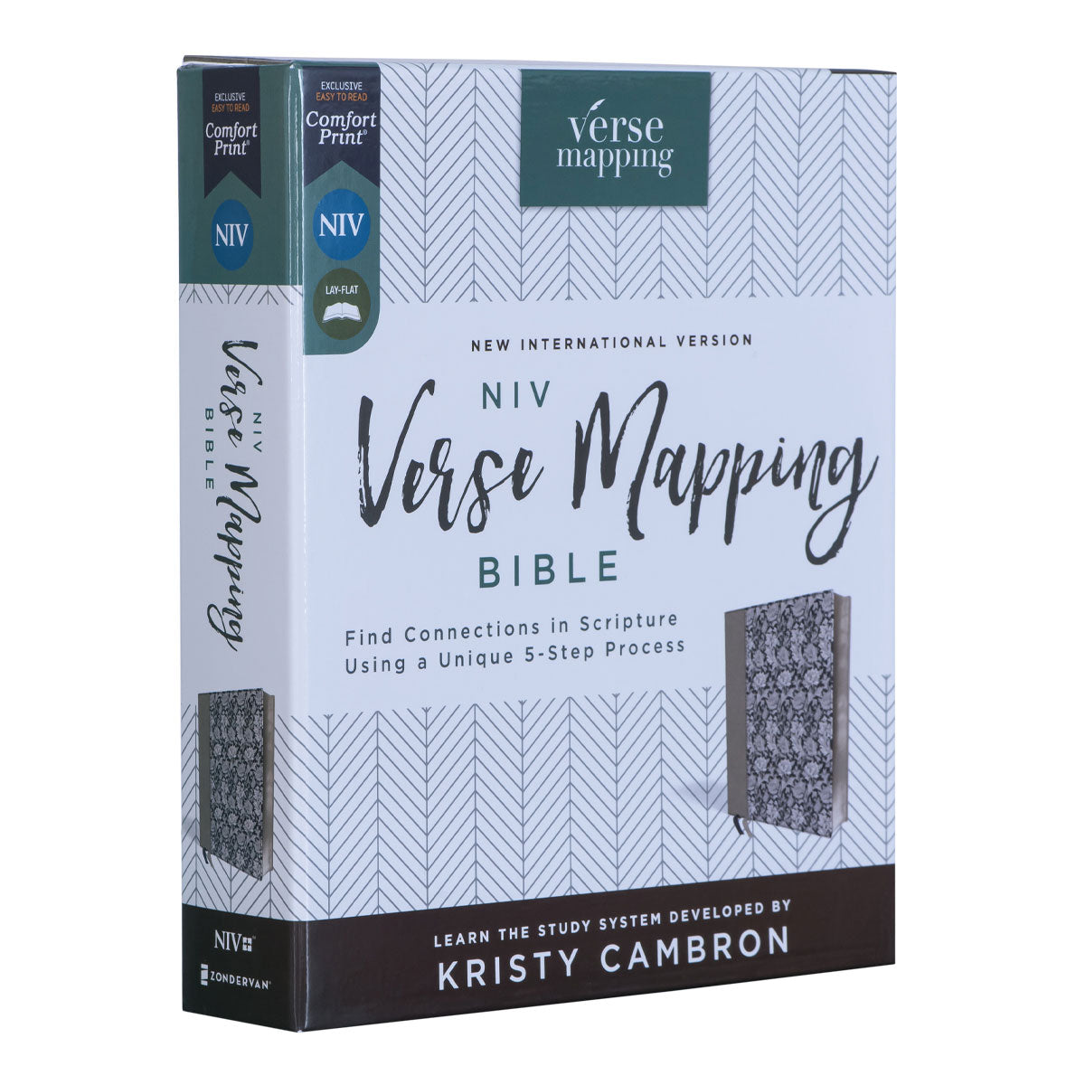 NIV Verse Mapping Bible Navy Floral (Comfort Print)(Imitation Leather)