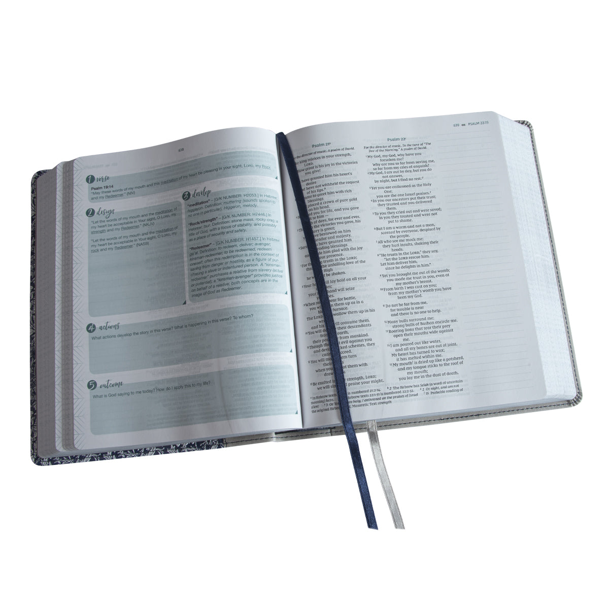 NIV Verse Mapping Bible Navy Floral (Comfort Print)(Imitation Leather)