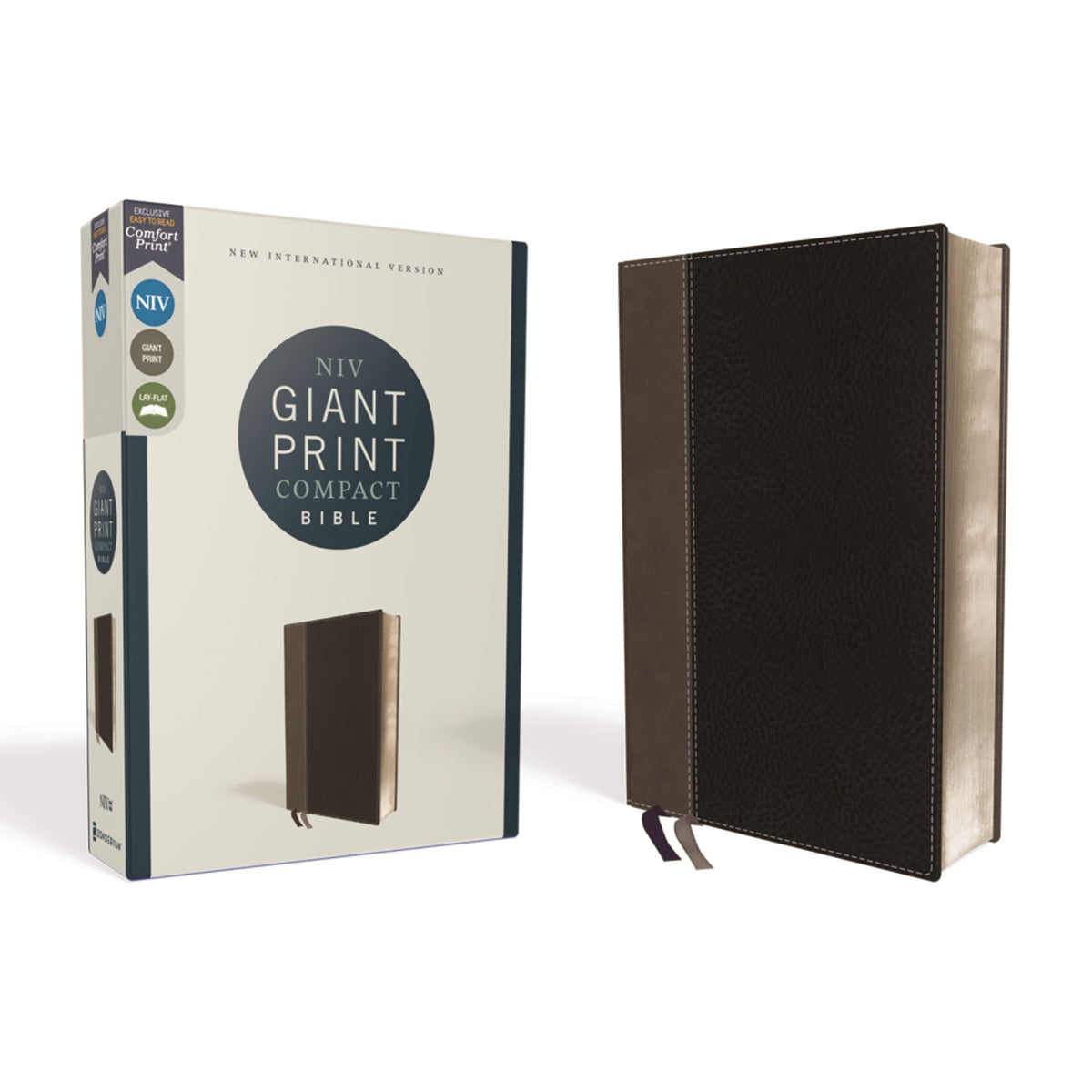NIV Giant Print Compact Bible Red Letter Edition Black (Comfort Print)(Imitation Leather)