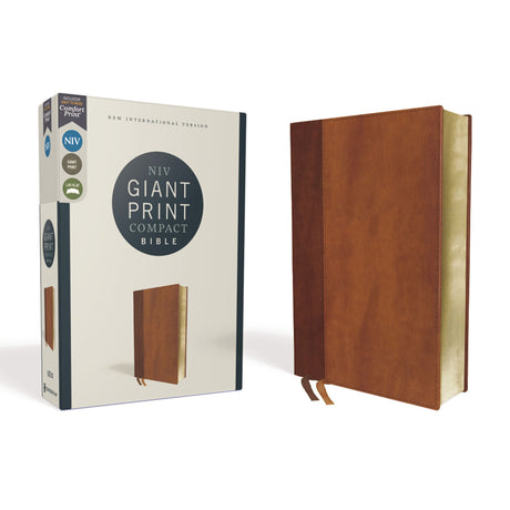 NIV Giant Print Compact Bible Red Letter Edition Brown (Comfort Print)(Imitation Leather)