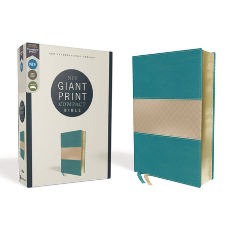 NIV Giant Print Compact Bible Red Letter Edition Teal (Comfort Print)(Imitation Leather)