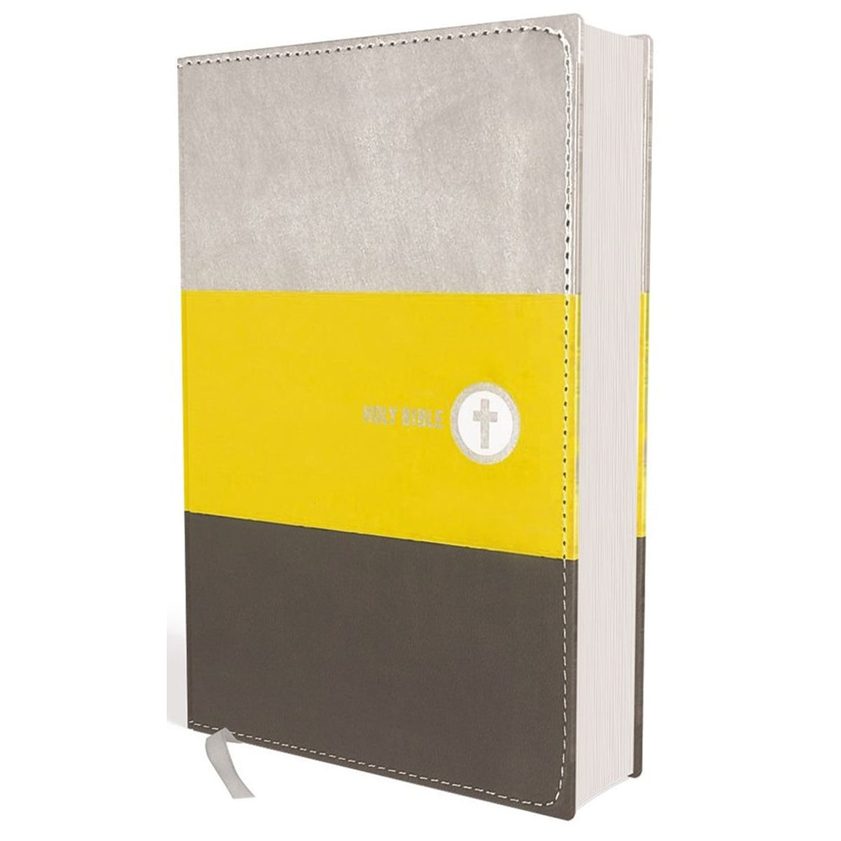 NIV Boys' Backpack Bible Compact Red Letter Edition Yellow /Gray (Comfort Print)(Imitation Leather)