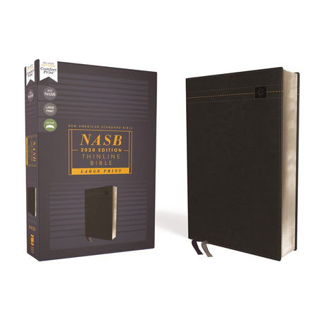 NASB (2020) Thinline Bible Large Print Red Letter Black (Comfort Print)(Imitation Leather)