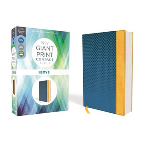 NIV Compact Giant Print Red Letter Bible For Boys Blue (Comfort Print)(Imitation Leather)