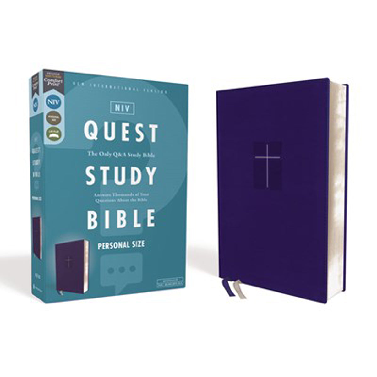 NIV Quest Personal Size Q And A Study Bible Blue (Comfort Print)(Imitation Leather)