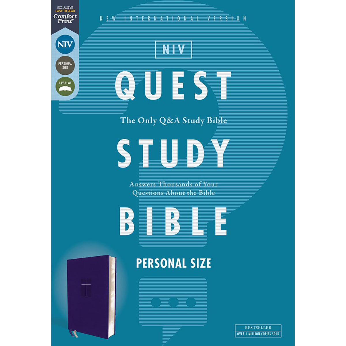 NIV Quest Personal Size Q And A Study Bible Blue (Comfort Print)(Imitation Leather)