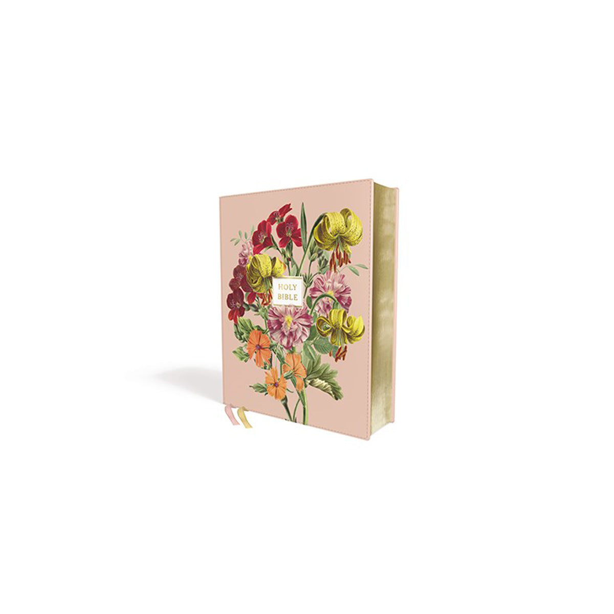 NIV Artisan Collection Red Letter Floral Bible Blush (Comfort Print)(Imitation Leather)