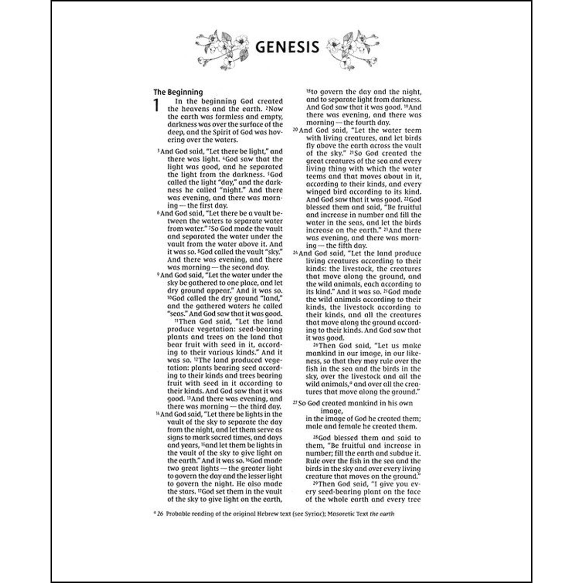 NIV Artisan Collection Red Letter Floral Bible Blush (Comfort Print)(Imitation Leather)