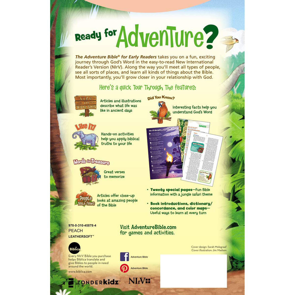 NIRV Adventure Bible For Early Readers Coral (Imitation Leather)