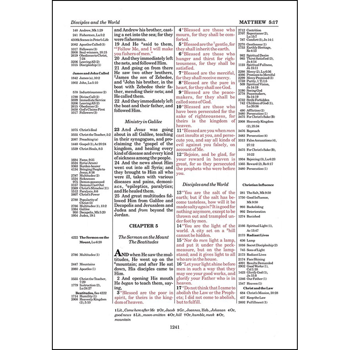 NASB (1977) Thompson Chain-Reference Red Letter Bible Black (Imitation Leather)
