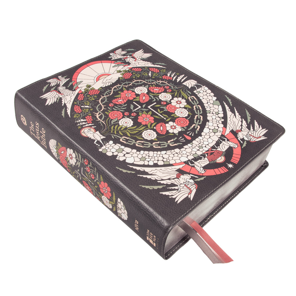 NIV The Jesus Bible Artists Edition Grey Floral (Imitation Leather)
