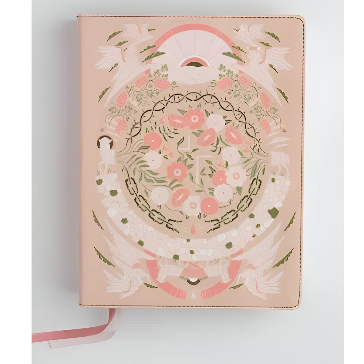 ESV Peach Floral Imitation Leather Jesus Bible Artists Edition