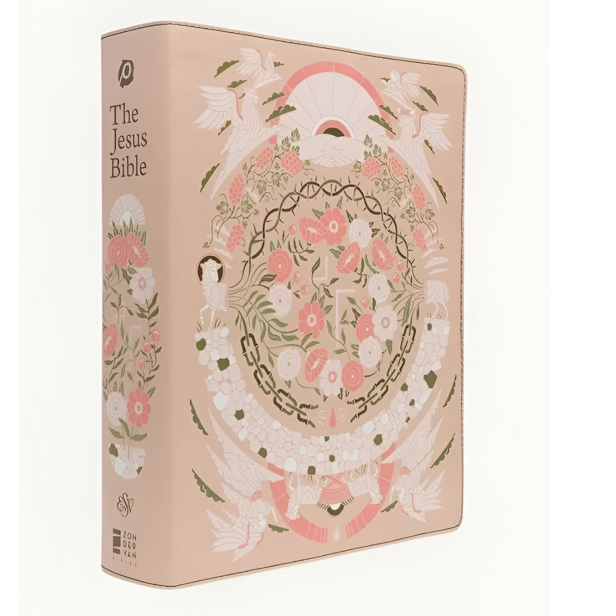 ESV Peach Floral Imitation Leather Jesus Bible Artists Edition