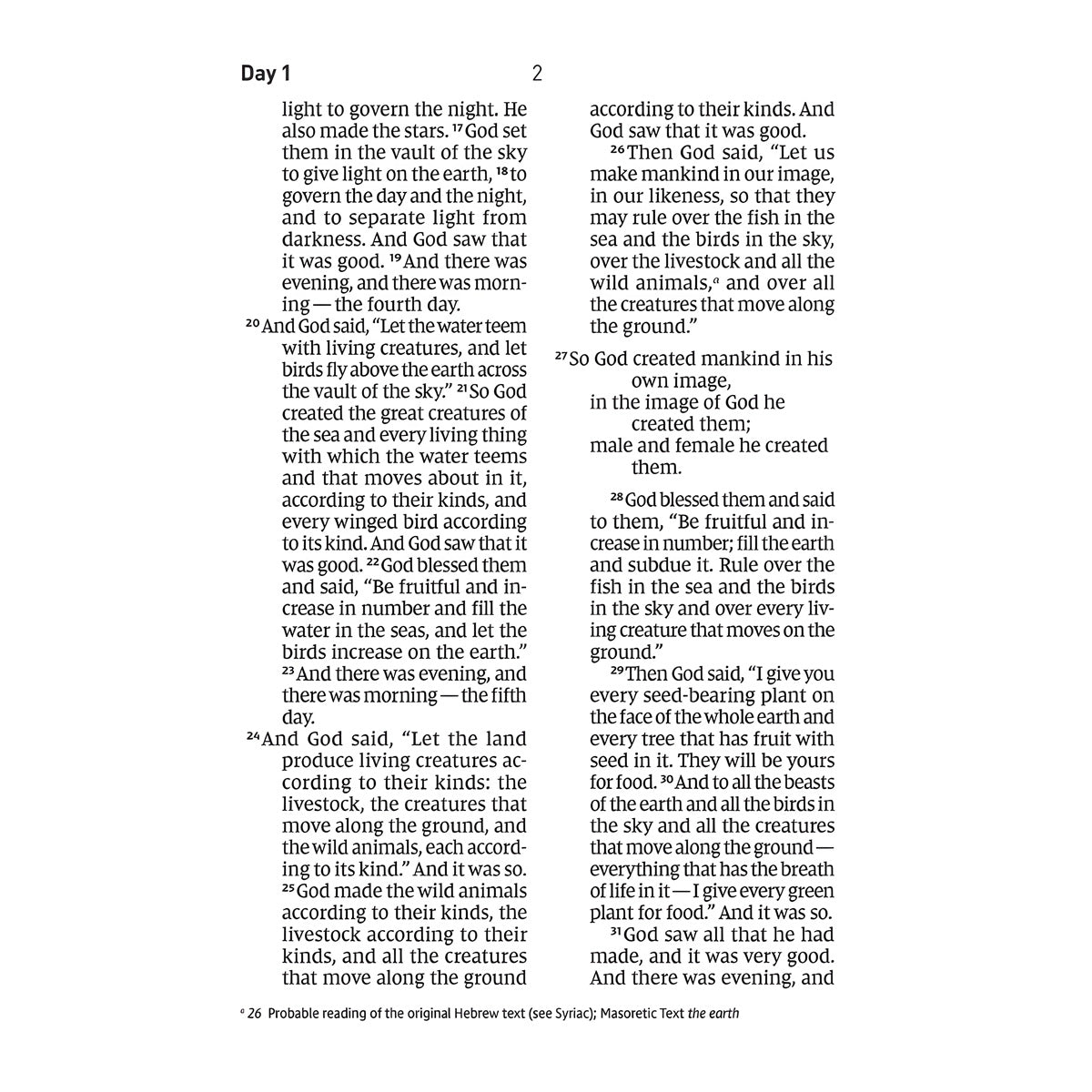 NIV White and Green Paperback Daily Scripture Bible Super Giant Comfort Print