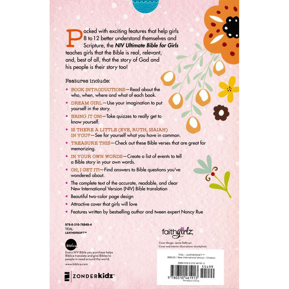 NIV Ultimate Bible For Girls Indexed Teal (Faithgirlz)(Imitation Leather)
