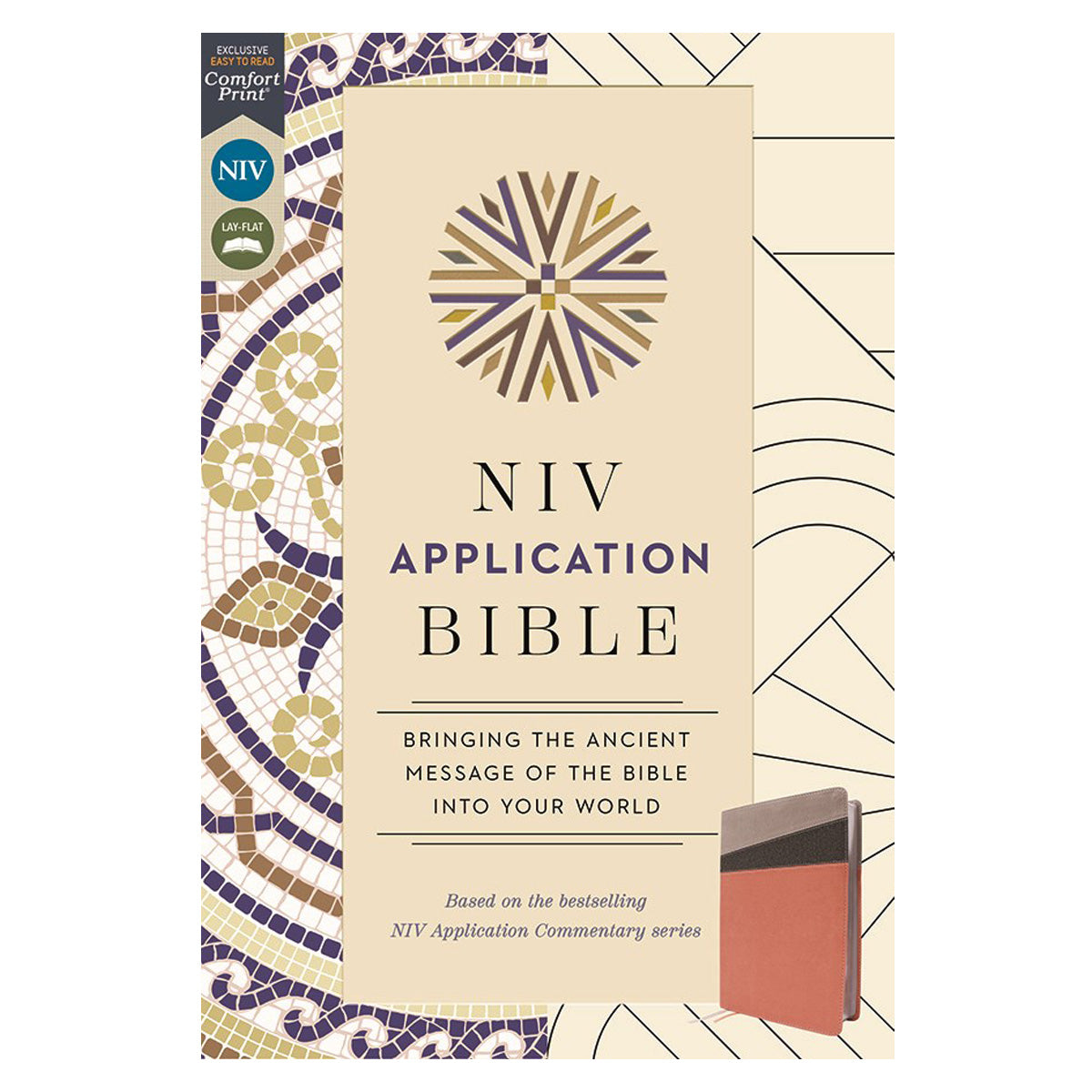 NIV Coral and Grey Imitation Leather Application Bible Comfort Print