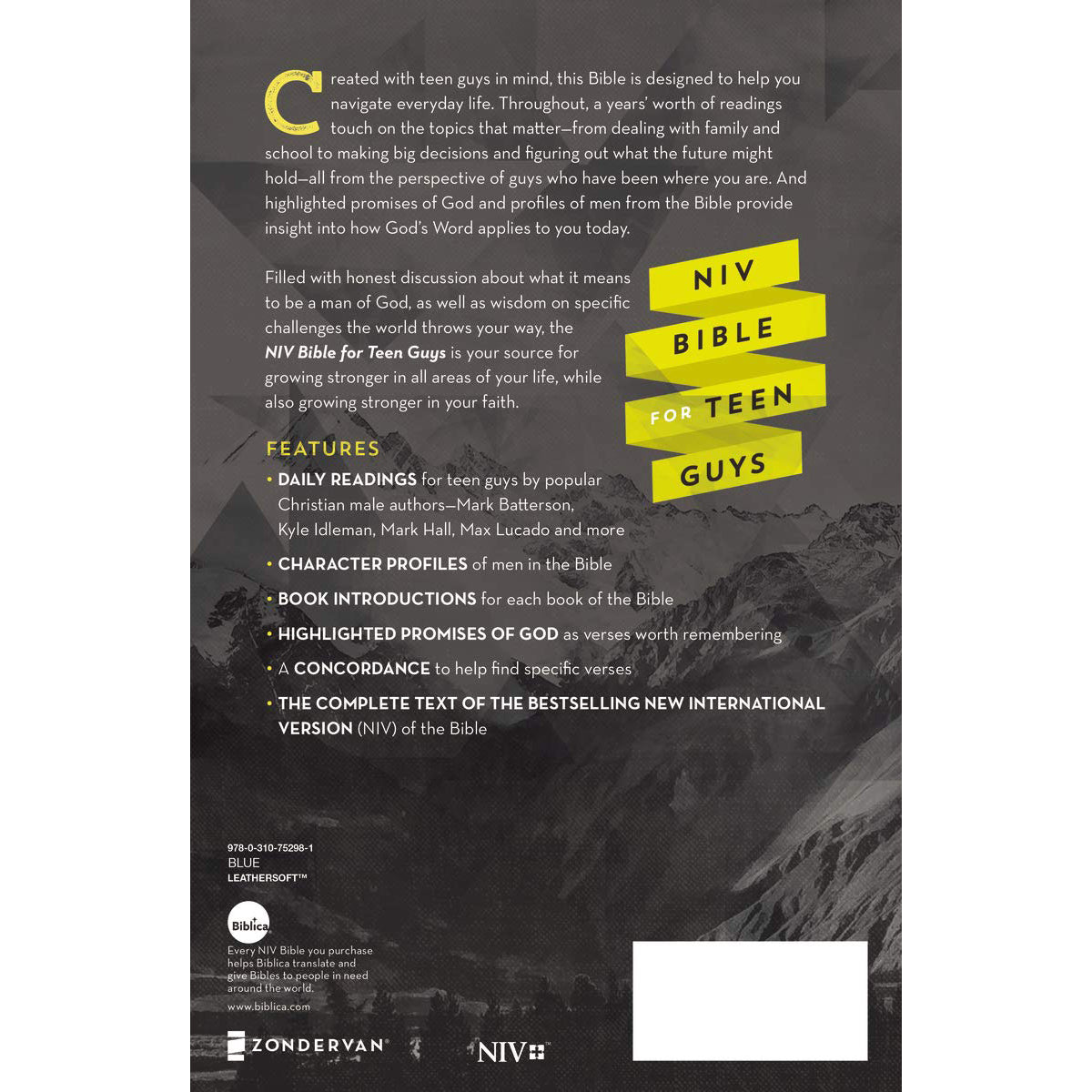 NIV Bible For Teen Guys Blue (Imitation Leather)