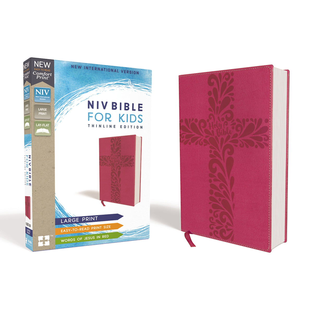 NIV For Kids Large Print Red Letter Pink (Comfort Print)(Imitation Leather)