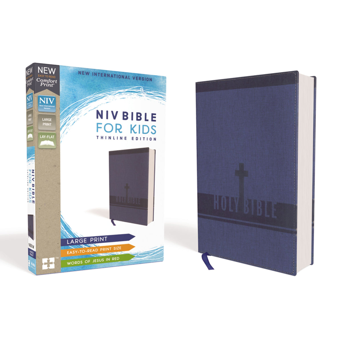NIV For Kids Large Print Red Letter Blue (Comfort Print)(Imitation Leather)