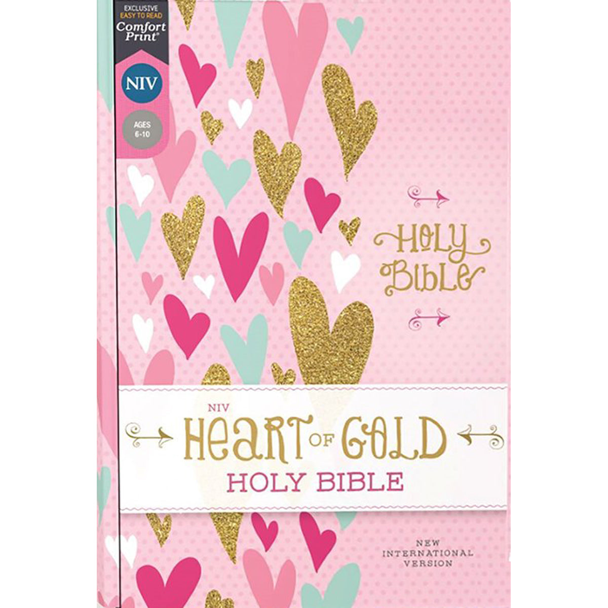 NIV Heart Of Gold Holy Bible Red Letter (Comfort Print)(Hardcover)