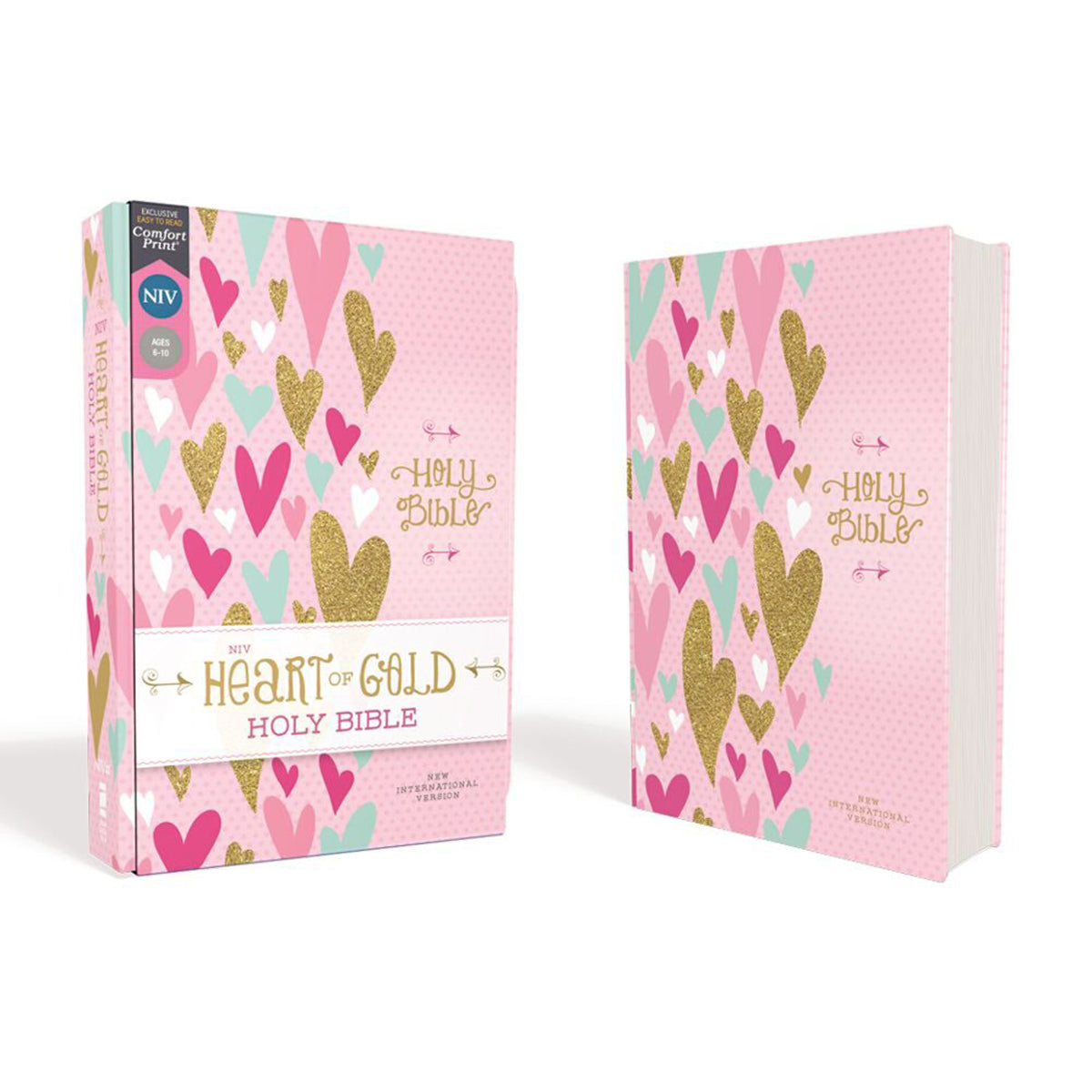 NIV Heart Of Gold Holy Bible Red Letter (Comfort Print)(Hardcover)