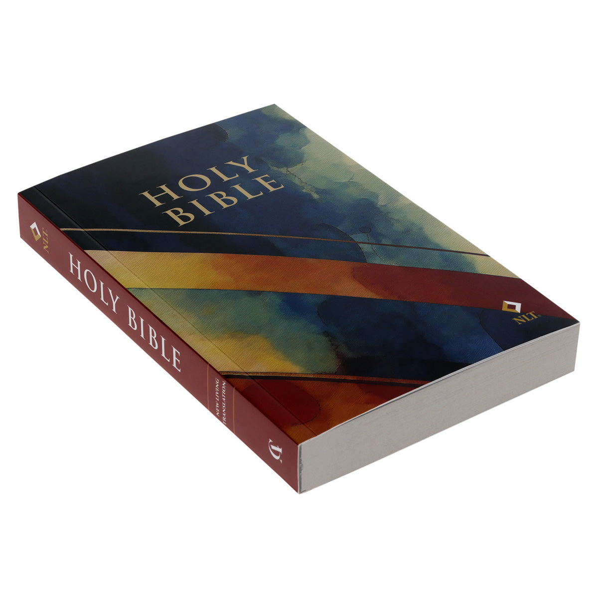 NLT Blue and Orange Watercolor Paperback Outreach Bible