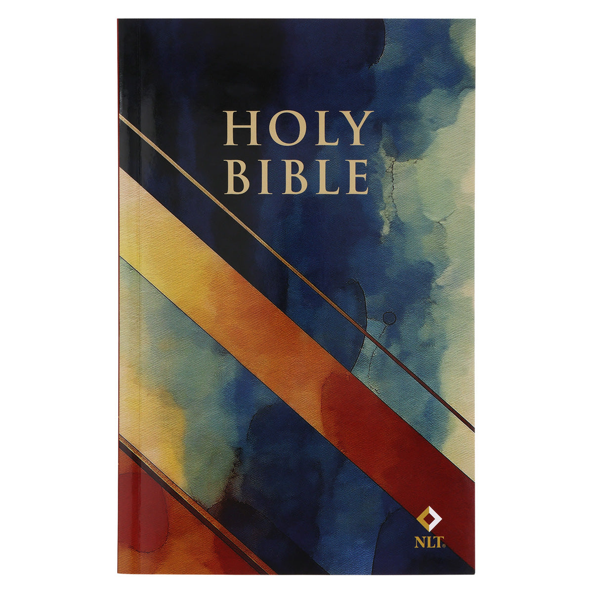 NLT Blue and Orange Watercolor Paperback Outreach Bible