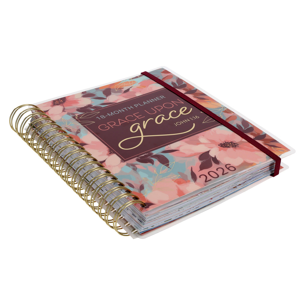 2026 Diary - 18-Month Planner for Women - Grace upon Grace - Wirebound