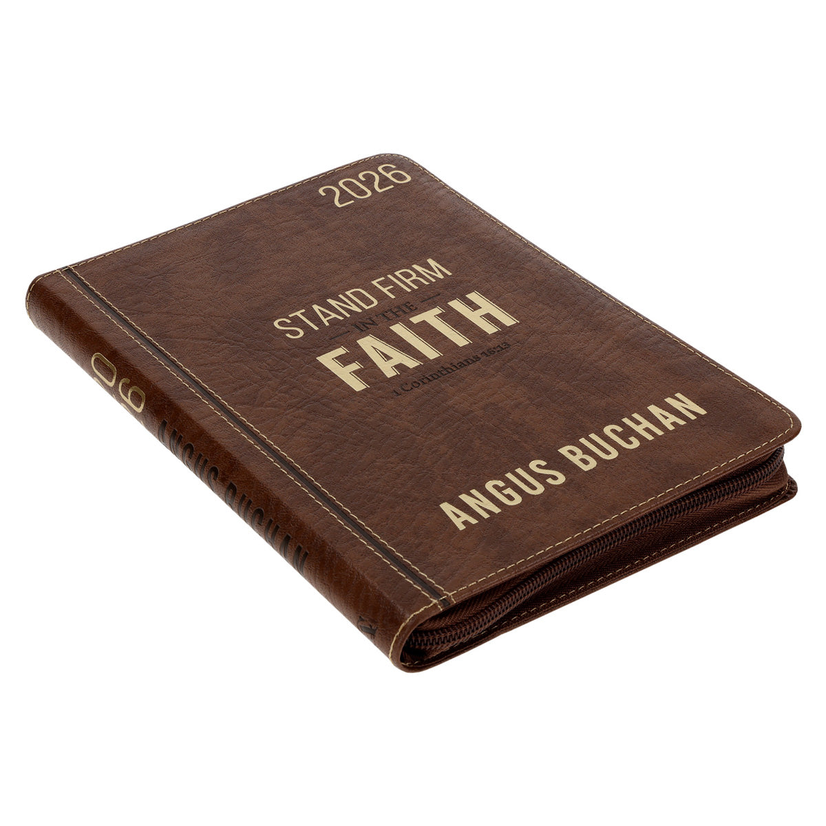 2026 Angus Buchan Diary - Daily Planner - Stand Firm in the Faith - Faux Leather with Zip