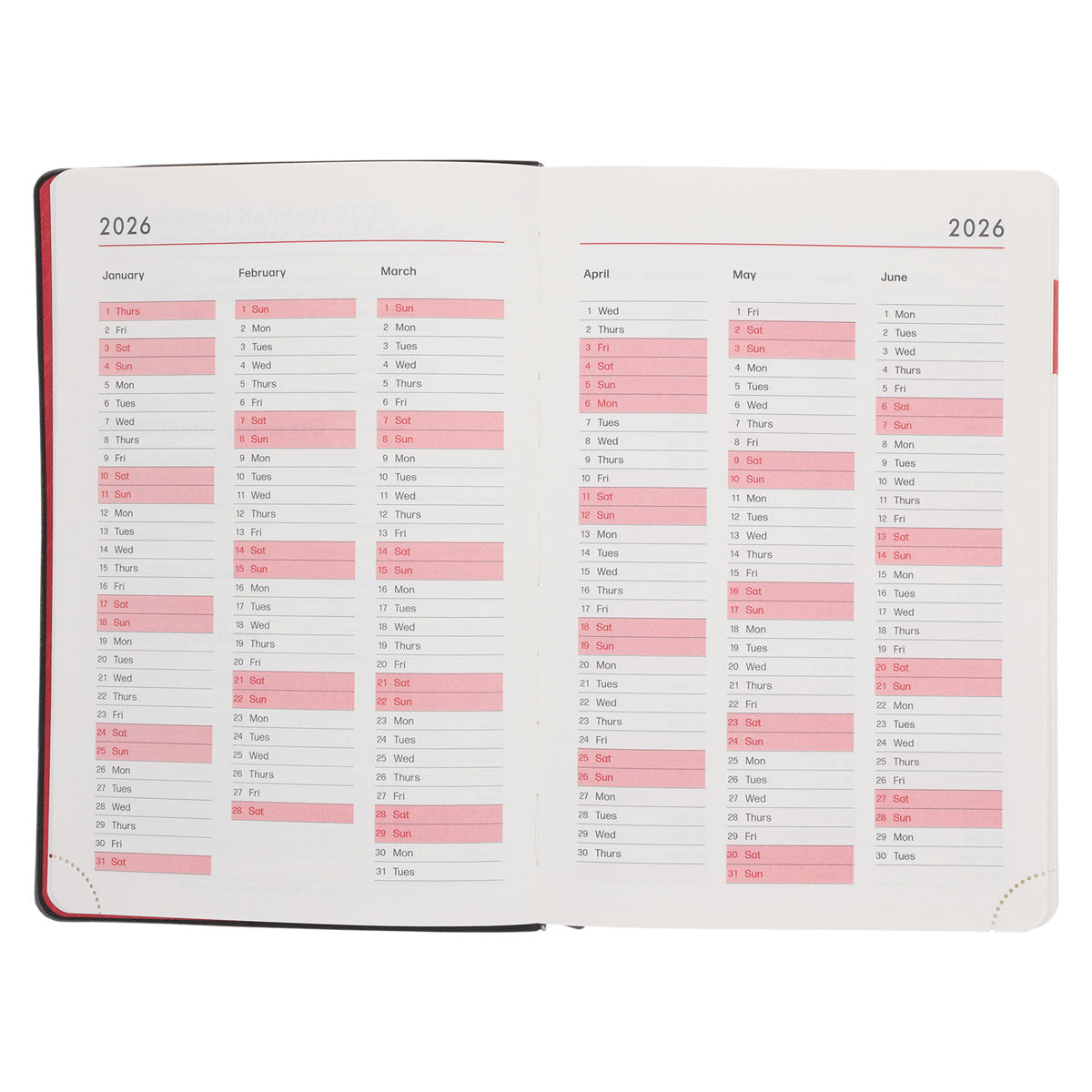 2026 Diary - Chronos Daily Planner - Grey Imitation Leather