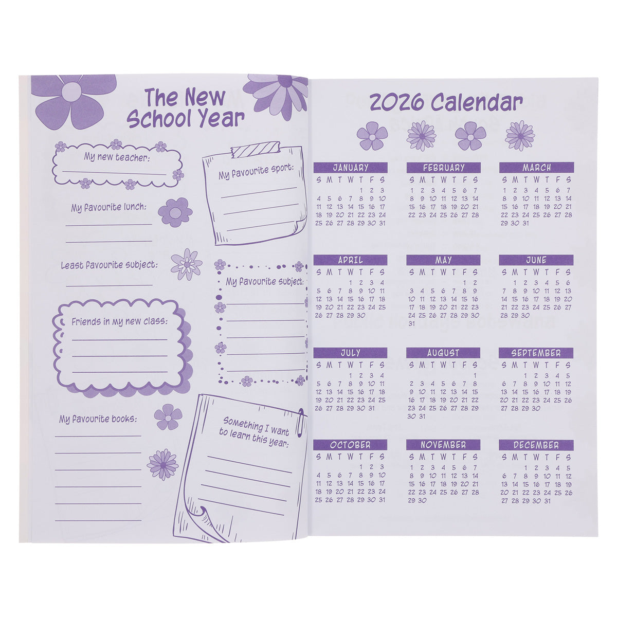 2026 School Diary - Daily Planner for Girls - Paperback