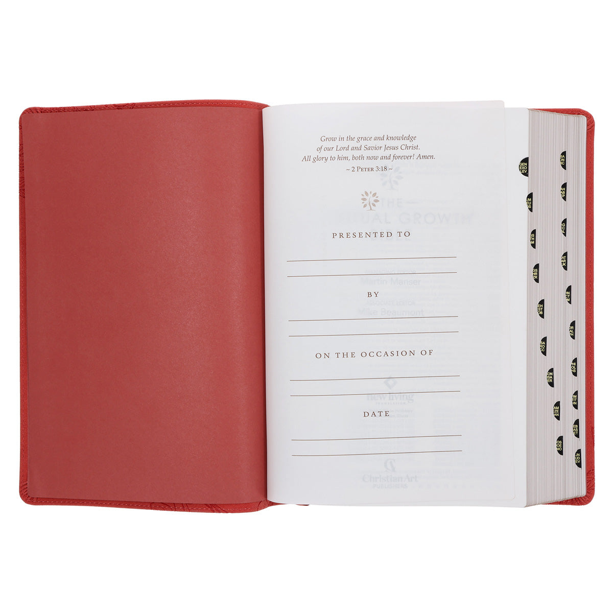 NLT Coral Faux Leather Spiritual Growth Bible