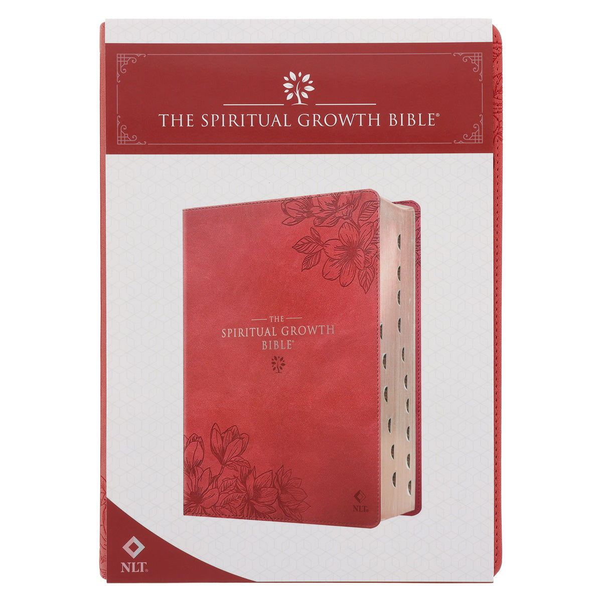 NLT Coral Faux Leather Spiritual Growth Bible