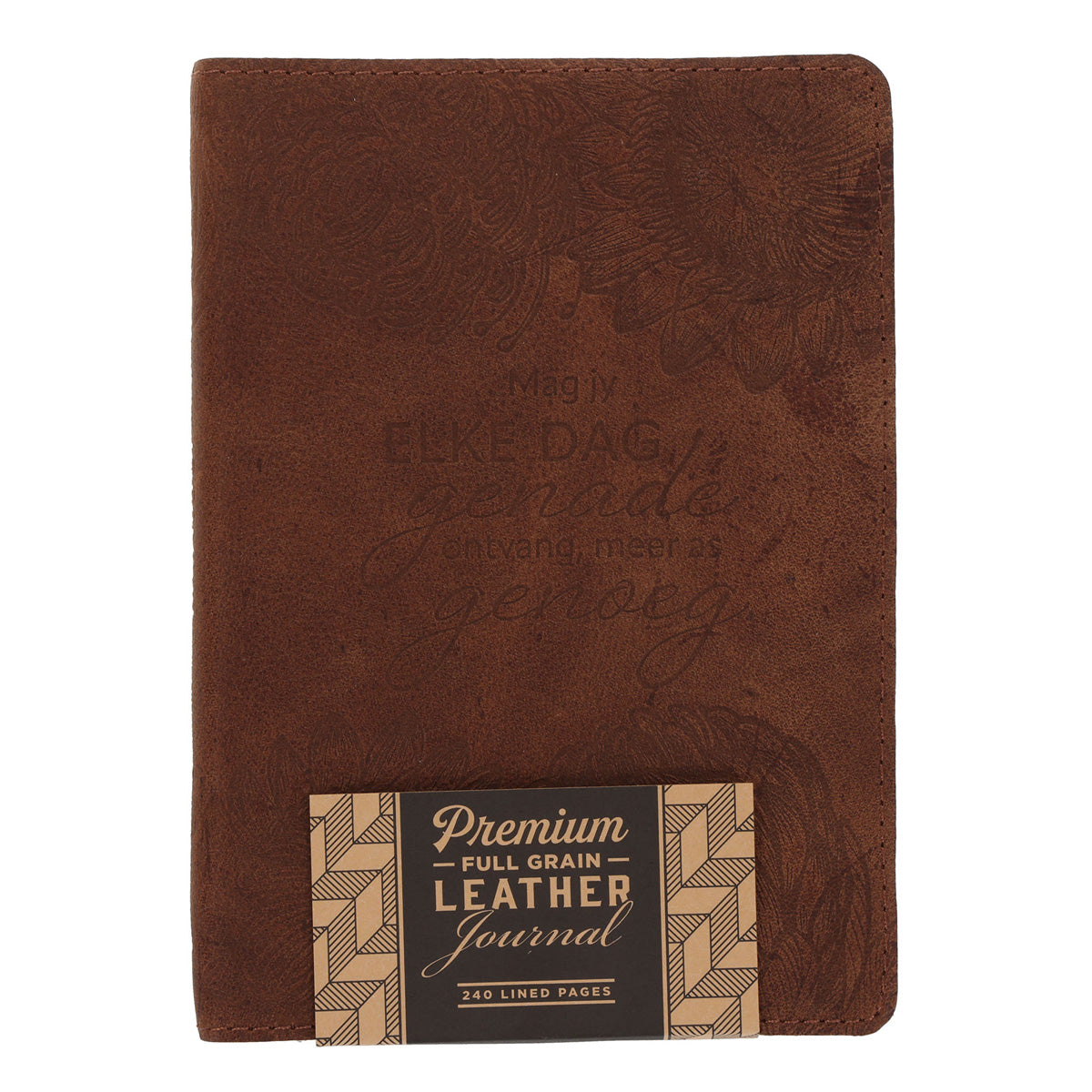Mag Jy Elke Dag Genade Ontvang Afrikaans Handy-Sized Genuine Leather Journal