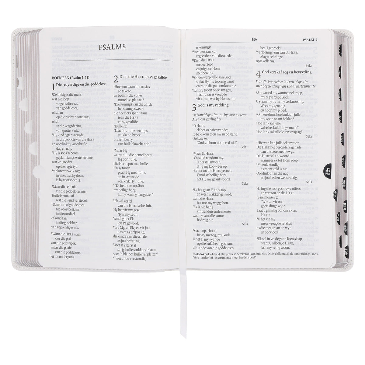 NLV Wit Kunsleer Mnr & Mev Geskenkbybel met Duimgrepe