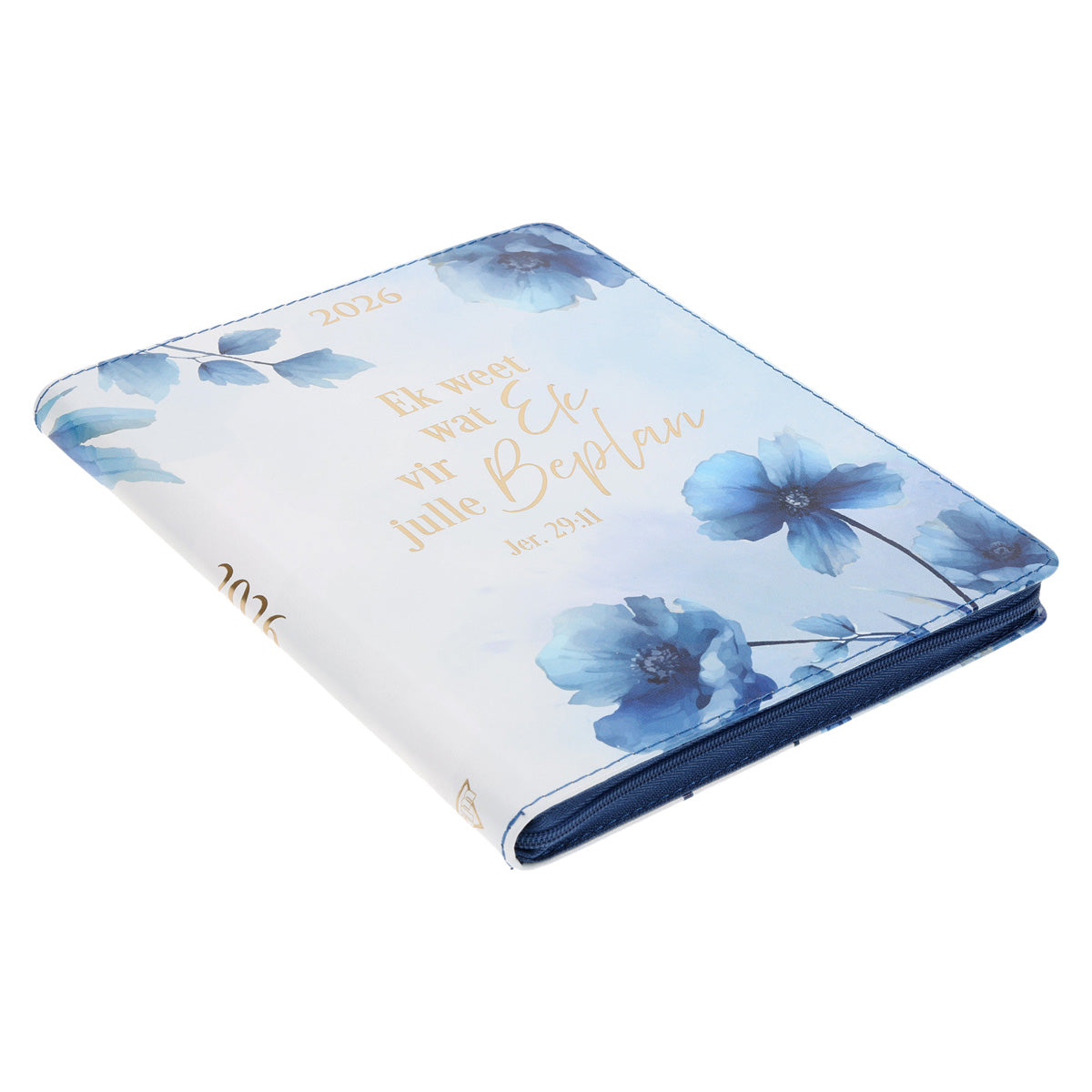 2026 18-Maande Dagbeplanner vir Vroue - Ek Weet Wat Ek vir Julle Beplan - Kunsleer met Rits